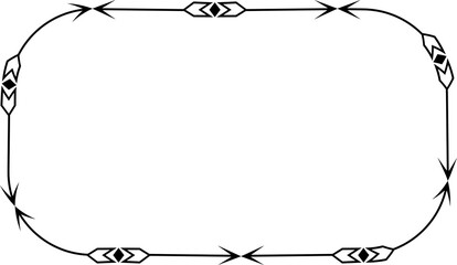 Decorative frame Thin black arrow pattern Doodle illustration Design element