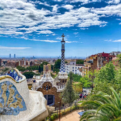 Obraz premium Blick vom Park Guell über Barcelona