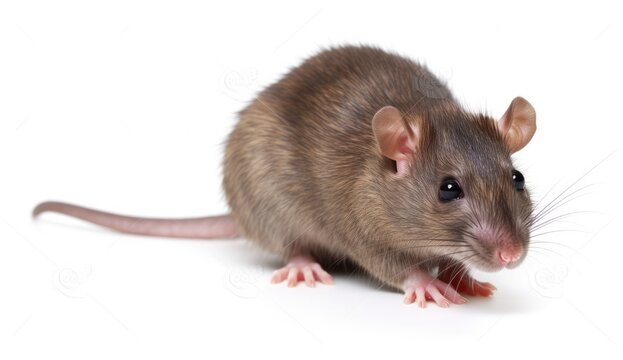 Side view of a brown rat, Rattus norvegicus, isolated created with Generative AI technology