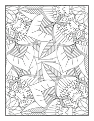 Fototapeta na wymiar Floral Mandala Coloring Pages. Flower Mandala Coloring Page. Coloring Page For Adult. Vintage decorative elements. Oriental pattern, vector illustration. Coloring book page