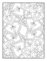 Floral Mandala Coloring Pages. Flower Mandala Coloring Page. Coloring Page For Adult. Vintage decorative elements. Oriental pattern, vector illustration. Coloring book page