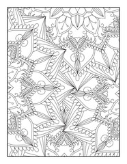 Naklejka premium Floral Mandala Coloring Pages. Flower Mandala Coloring Page. Coloring Page For Adult. Vintage decorative elements. Oriental pattern, vector illustration. Coloring book page