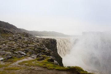 Dettifoss waterfalls in summer season view, Iceland