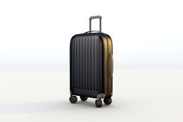 Black suitcase travel accessories for vacation. 3d render