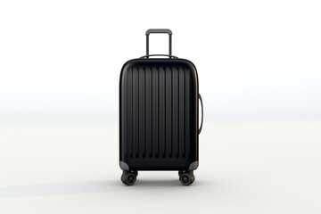 Black suitcase a travel accessories. 3d render