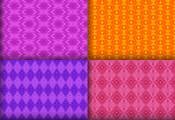 Cute geometric argyle seamless pattern bundle. Arabian tracery ethnic patterns. Argyle diamond geometric vector repeating texture package. Monochrome background prints.