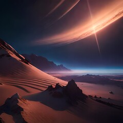 sunset in the mountains ki bild