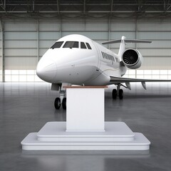 Private Jet Behind A Pedestal 