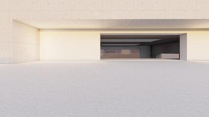 Architecture background empty room with window 3d render