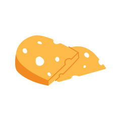 Cheese pieces icon. Cheese products silhouette. Vector illustration.