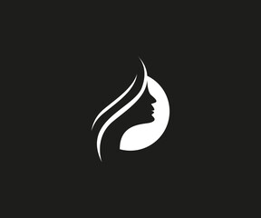 Fototapeta na wymiar silhouette of a person spa, skin care logo