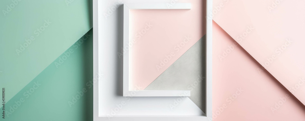 Poster a bright white frame highlights the beauty of minimalism with two simple colors.. ai generation. gen