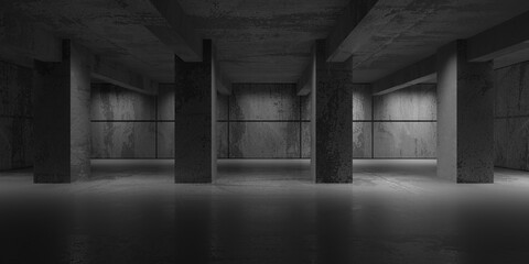 Abstract architecture interior background. Modern concrete room