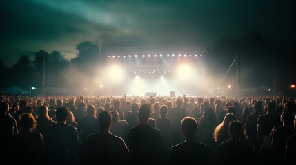 Fototapeta na wymiar People at a big concert. Generative AI