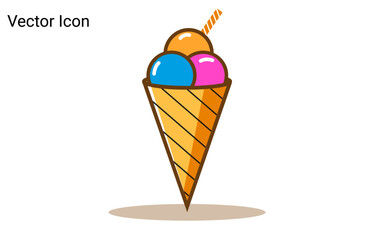 Ice cream icon, vector illustration.