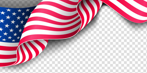 American blank-waving flag design for the 4th of July, labor day, and memorial day. Vector illustration. 