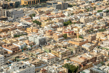 Aerial panorama of residential district of Riyadh city, Al Riyadh, Saudi Arabia