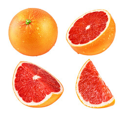 Fresh juicy grapefruit isolated on transparent background