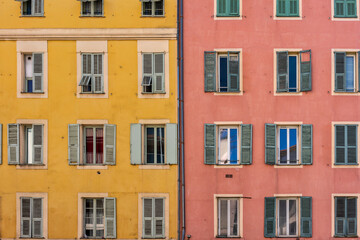 Fototapeta na wymiar Colorful old building facade