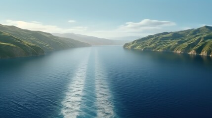 Obraz premium Seaview from cruise ship by Generative AI
