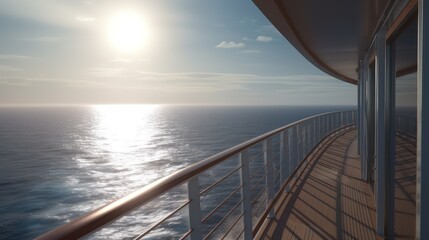 Fototapeta premium Seaview from cruise ship by Generative AI