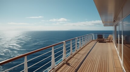 Seaview from cruise ship by Generative AI - obrazy, fototapety, plakaty