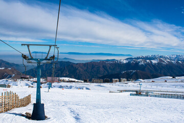 ski lift in the mountains