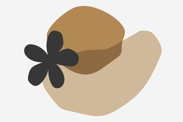 One flower on a abstract background. Abstract black flower shape.