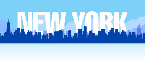 Panorama of top world-famous landmarks of New York City, America for travel posters and postcards. vector illustration.