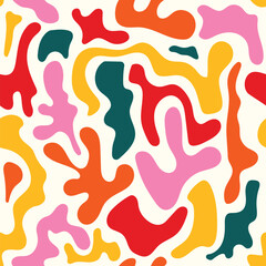 Various hand-drawn abstract shapes seamless pattern vector illustration