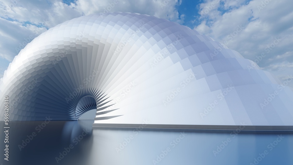 Poster futuristic architecture background 3d render