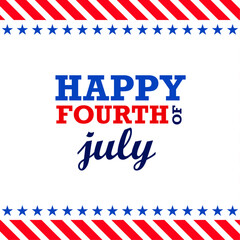 United States of America 4th of July independence day banner frame template with star and stripe. Vector illustration. 