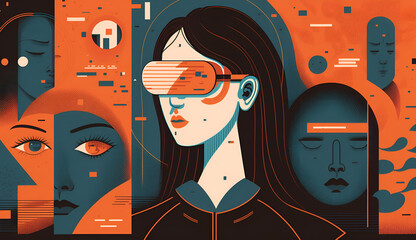 VRゴーグルをはめた女性