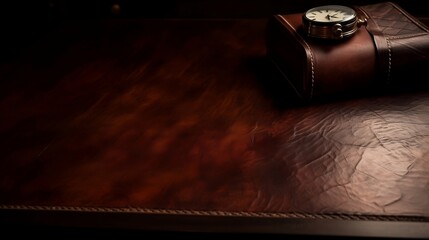 Leather Texture Background with Antique Desk