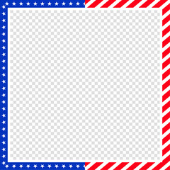 United States of America empty blank copy space frame design for message, image, and texts. Design with star and stripe. Vector illustration.