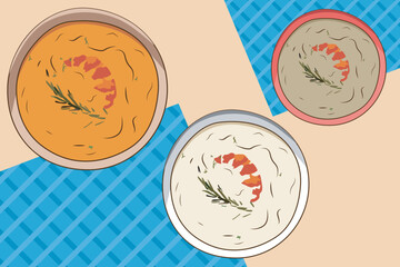 set of soups bowl