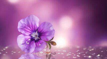 Plakat Violet flower background. Illustration AI Generative