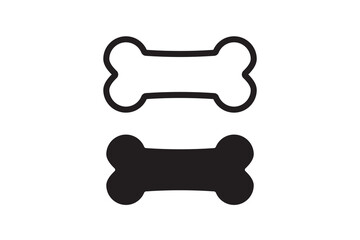 Bone outline icon. Bone for pet dog. Vector Generative AI