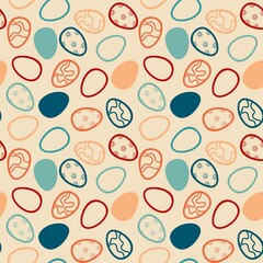 Easter retro eggs seamless spring pattern for kids clothes print and notebooks and wrapping paper and fabrics