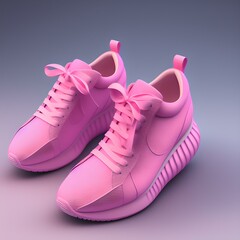 Pink Shoes, 3D Rendered Footwear for Fashion and Style
