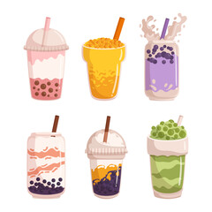 Bubble Tea Set Includes Variety Of Flavored Teas, Tapioca Pearls, And Colorful Straws For Fun And Refreshing Drink Generative AI