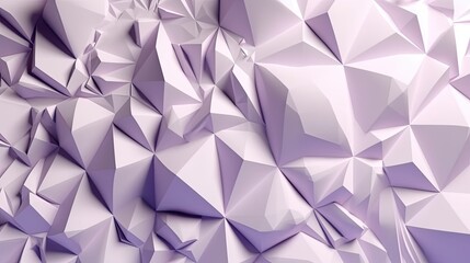 Geometric background wallpaper, 3D wall in light purple and white tones, AI