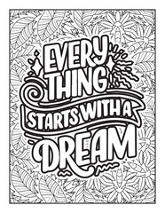 Affirmative quotes coloring page. Positive quotes. Good vibes. Coloring book for adults. Typography design. Hand drawn with inspiration word. Coloring for adult and kids. Quotes. Quotes Coloring.