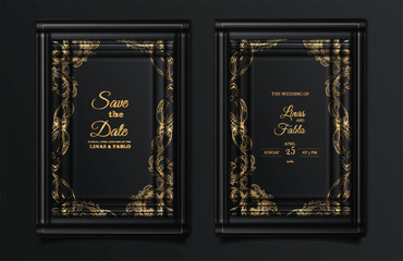 luxury elegant wedding invitation card set