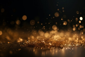 A glitter grunge background with defocused abstract Twinkly Lights and shiny particles. Bright pattern for festive celebration and luxury party. AI Generative. Generative AI