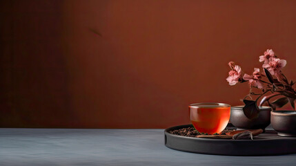 cup of coffee with flowers