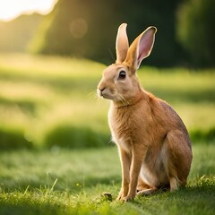 Fototapeta premium Cute rabbit side view 