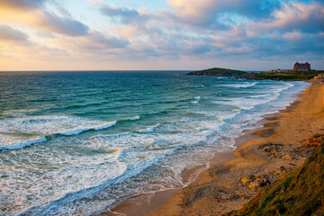 Fistral beach at sunset