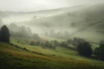 The rolling hills were draped in a mystical mist, hinting at the magic that lay just beyond. Generative AI