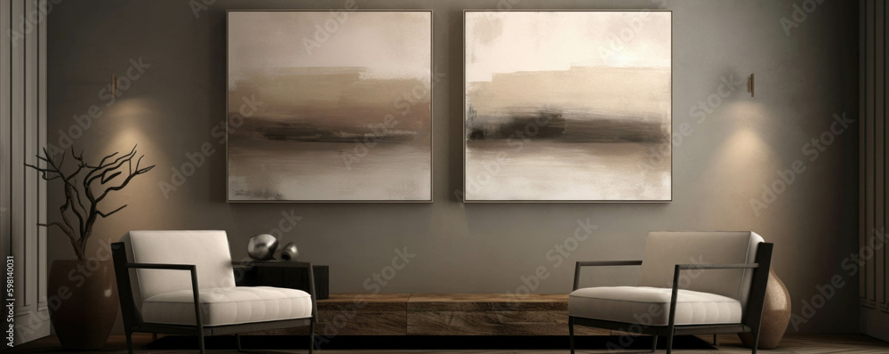 Poster a balanced harmony of two colors brings attention to the simple frame.. ai generation. generative ai
